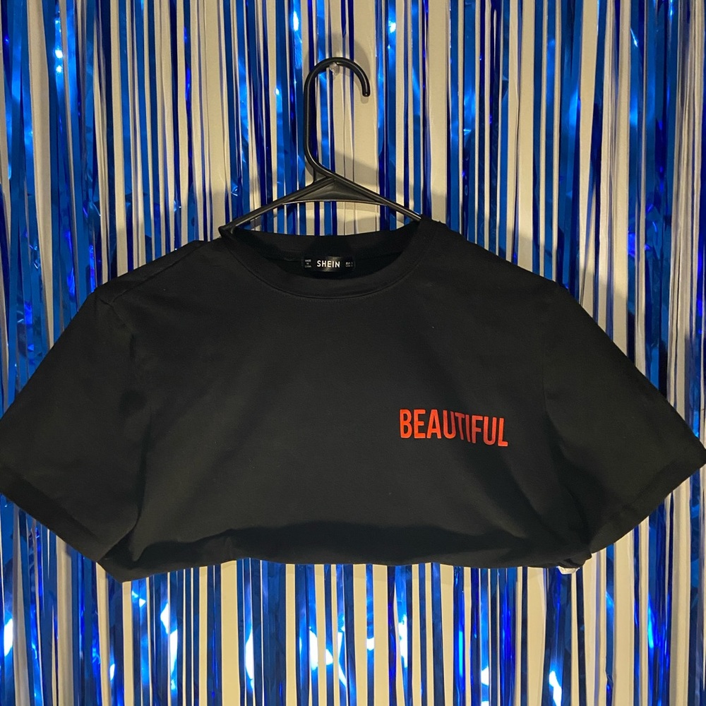 Beautiful black and red crop top shirt